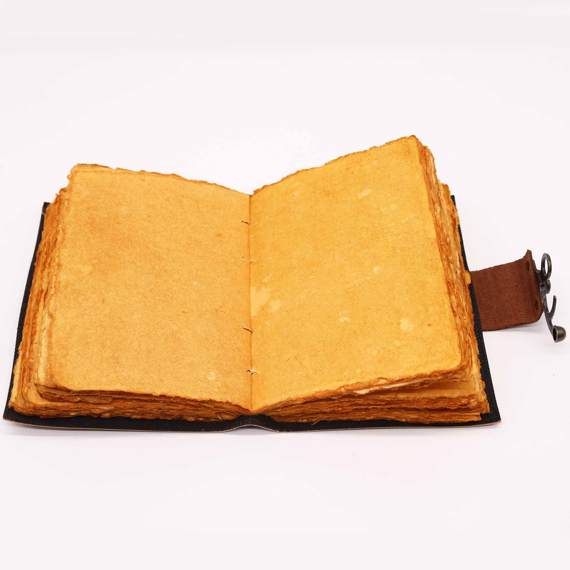 Leather Lotus Mandala Deckle-edge Journal
