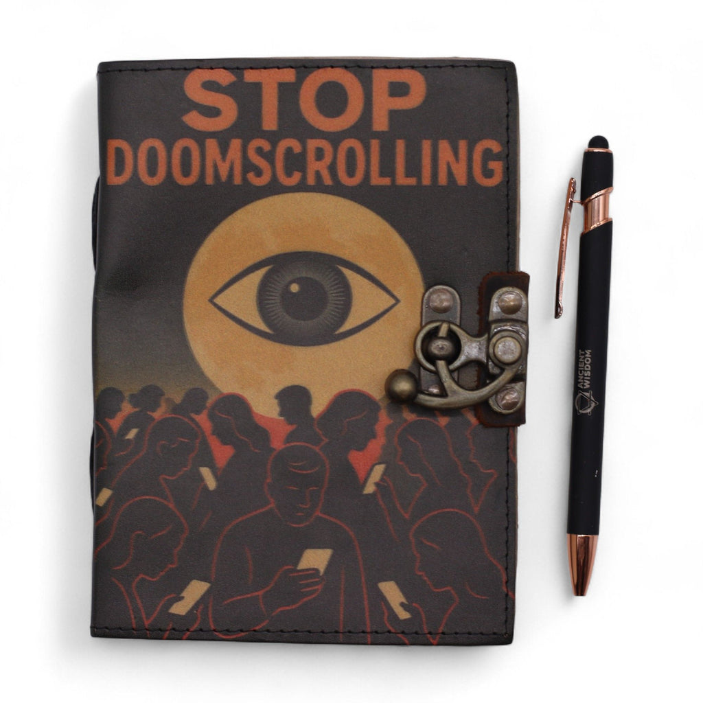 Leather Printed Journal – Stop Doom Scrolling