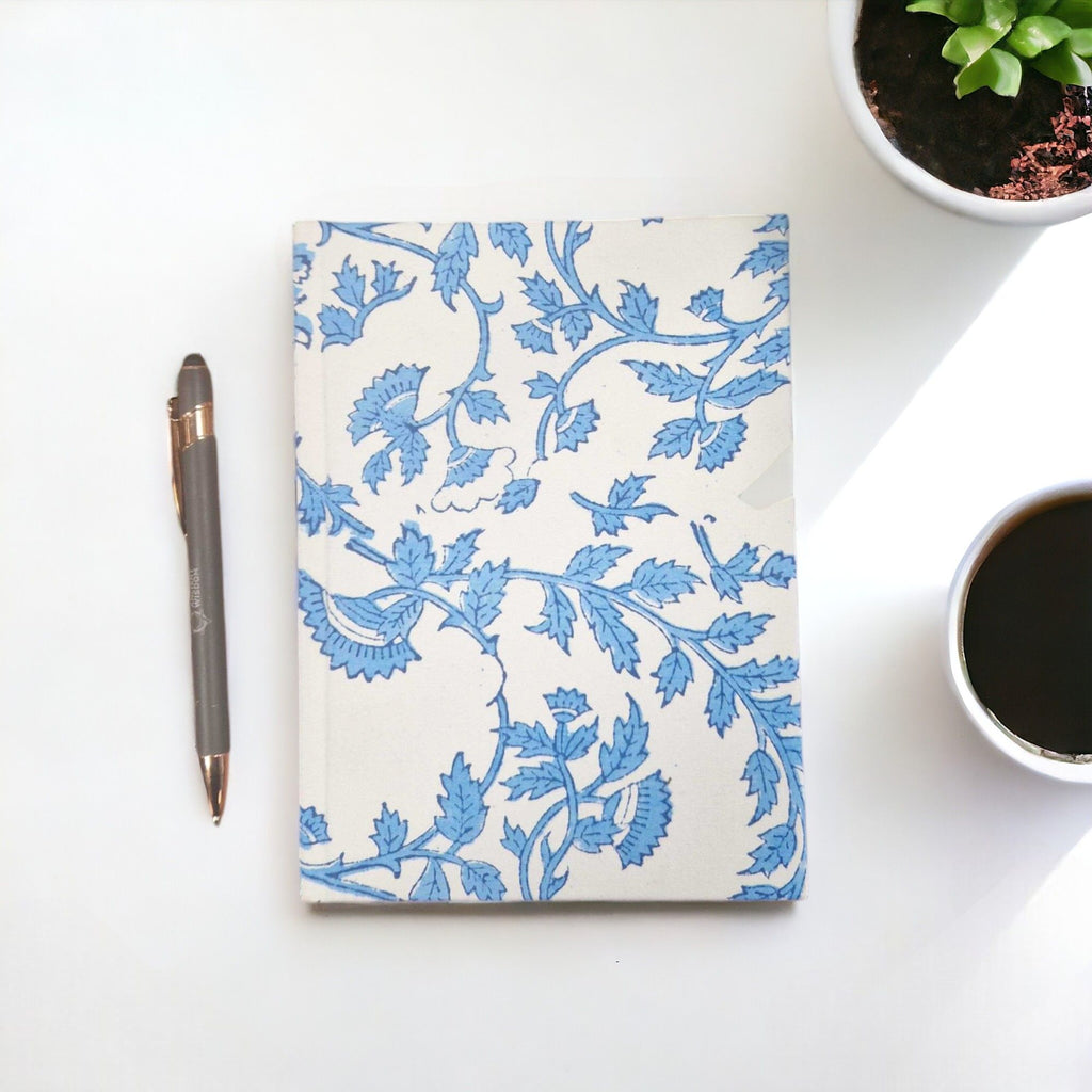Cotton Bound Journal - Pale Blue Floral