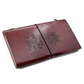 Handmade Leather Journal - Travel the World - Brown