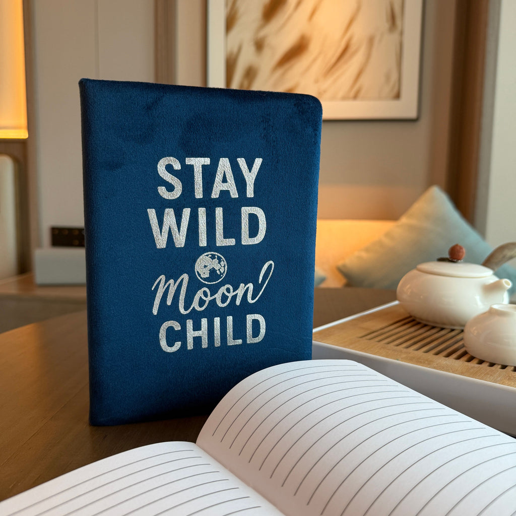 Dark Blue Velvet Journal - 80 pages - Stay Wild Moon Child