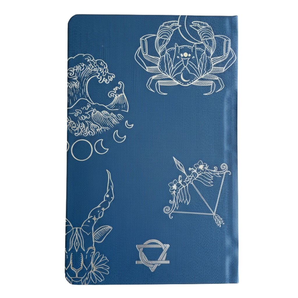 Midnight Blue Wellness Journal - 120 pages - Silver Zodiac