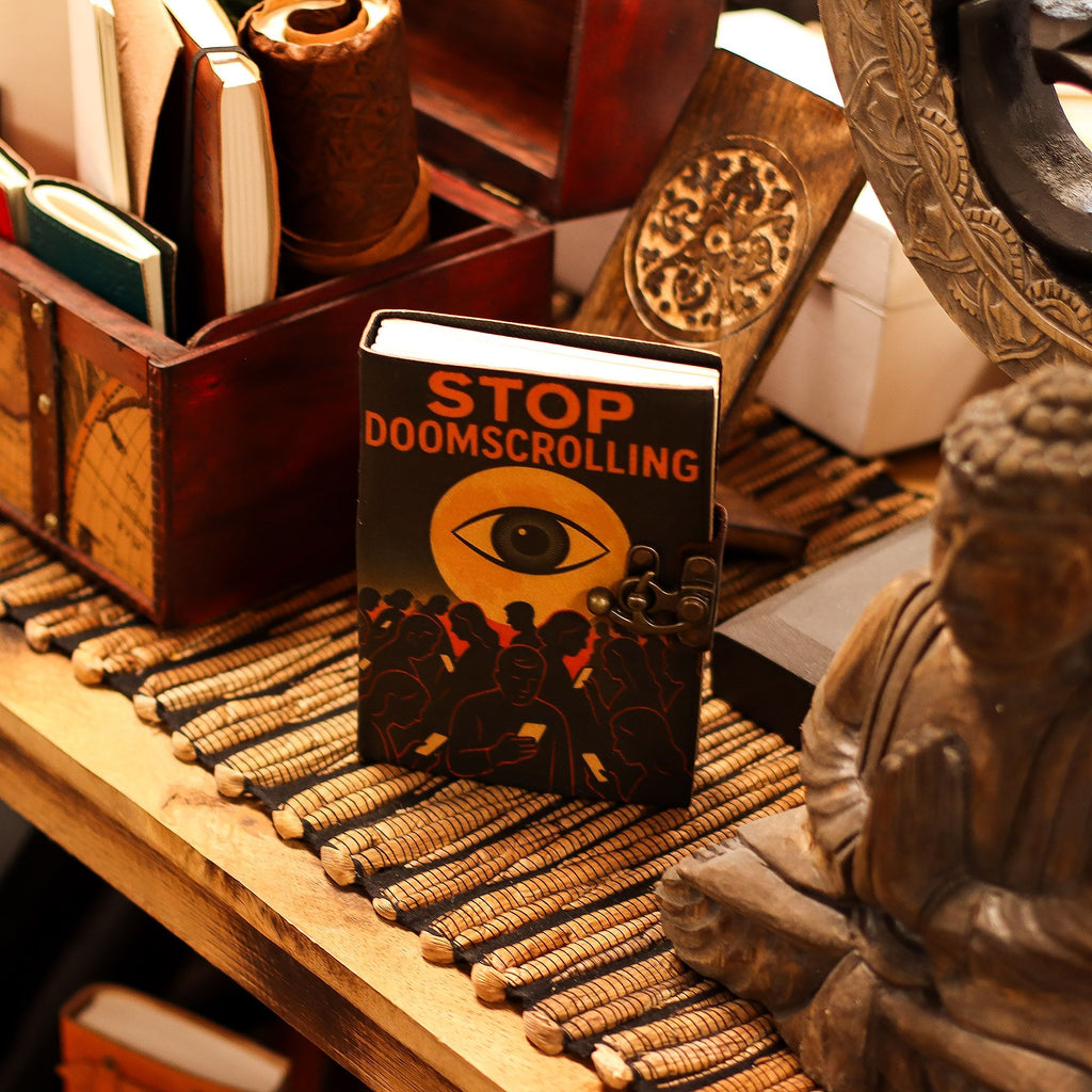 Leather Printed Journal – Stop Doom Scrolling