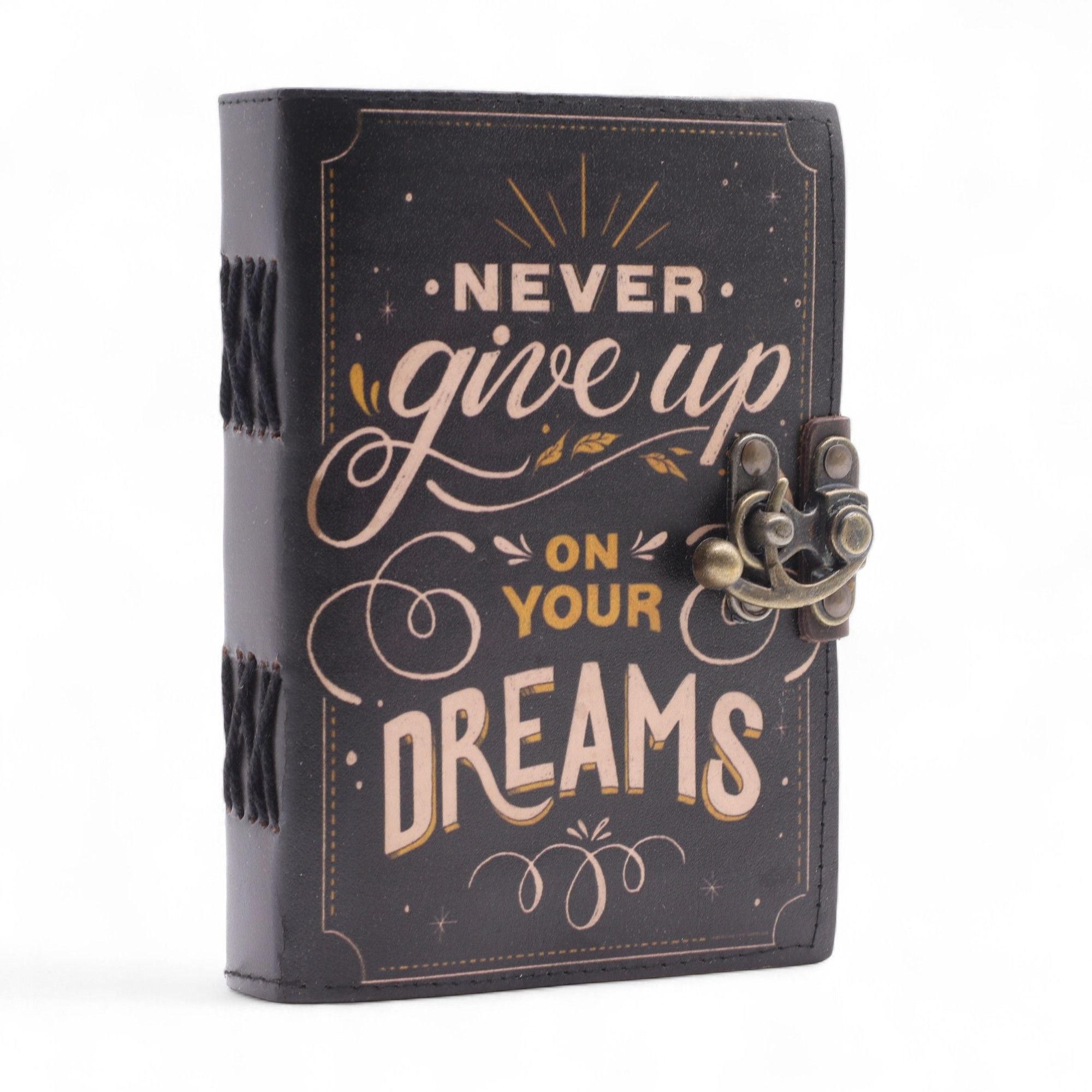 Leather Printed Journal – Never Give Up On Your Dreams