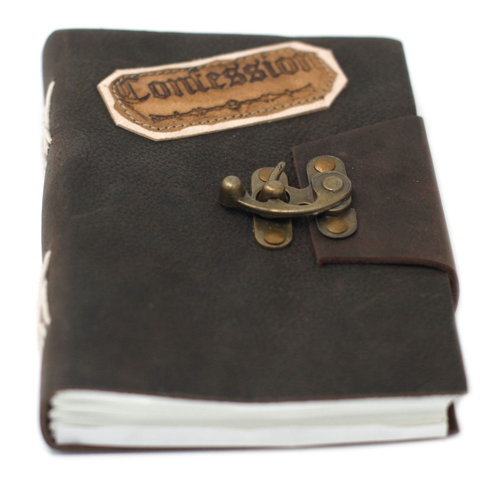 Leather Black Confessions with Lock (7x5")