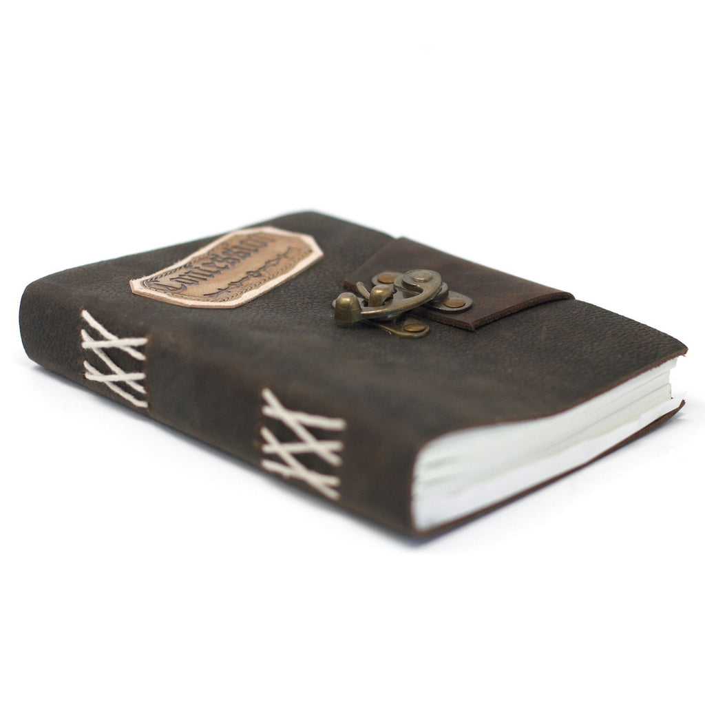 Leather Black Confessions with Lock