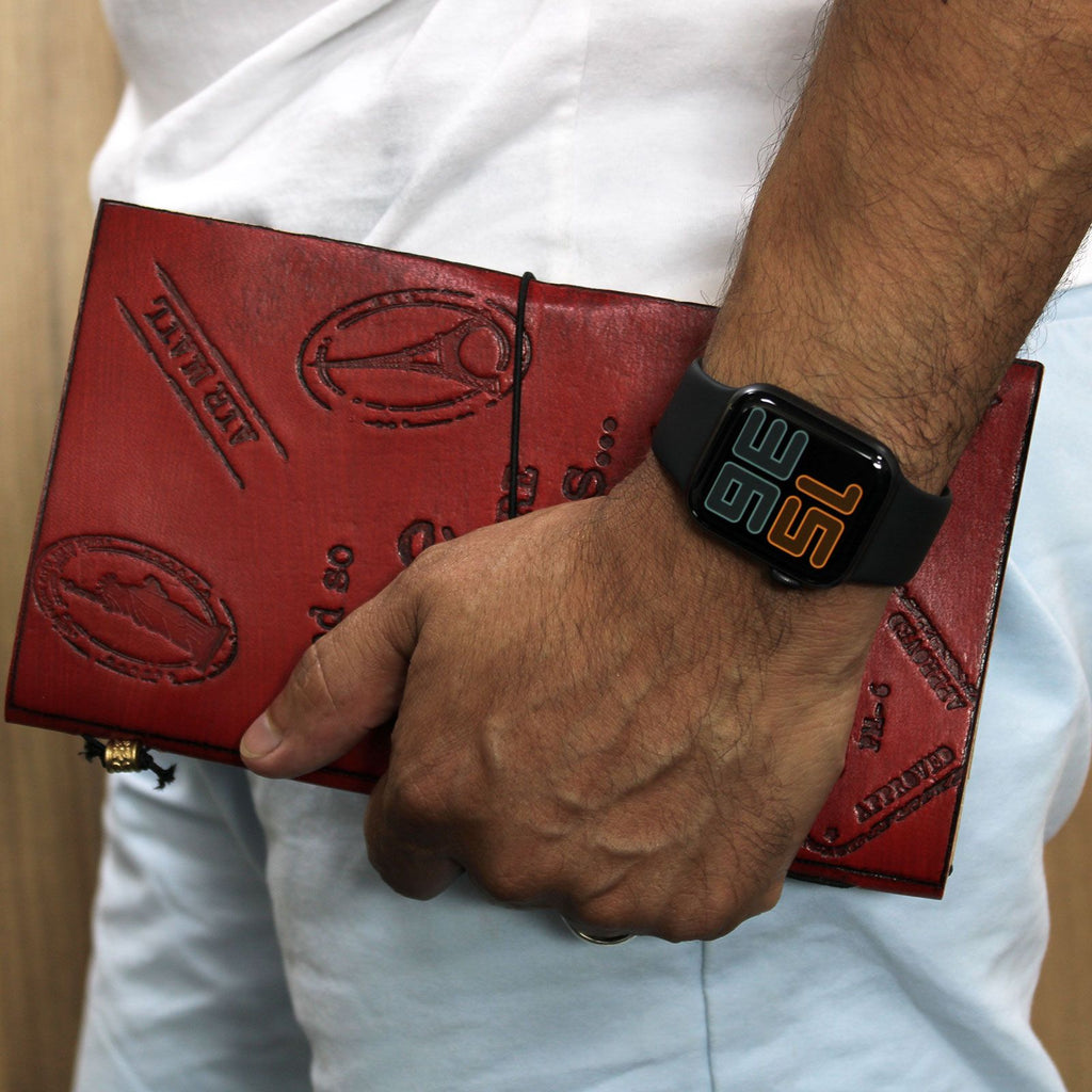 Handmade Leather Journal - Little Book of Big Plans - Red