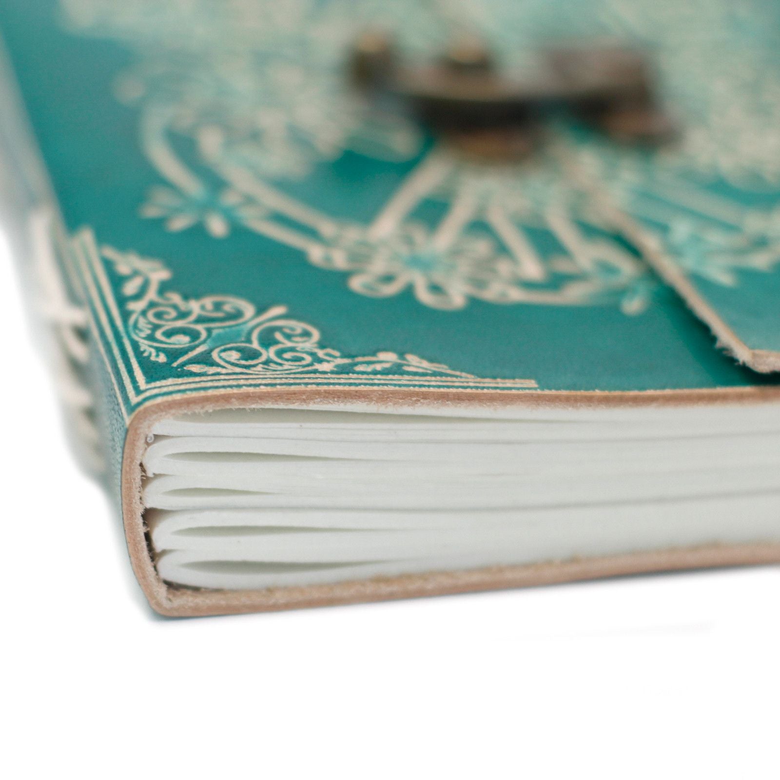 Leather Green Peace with Lock Journal