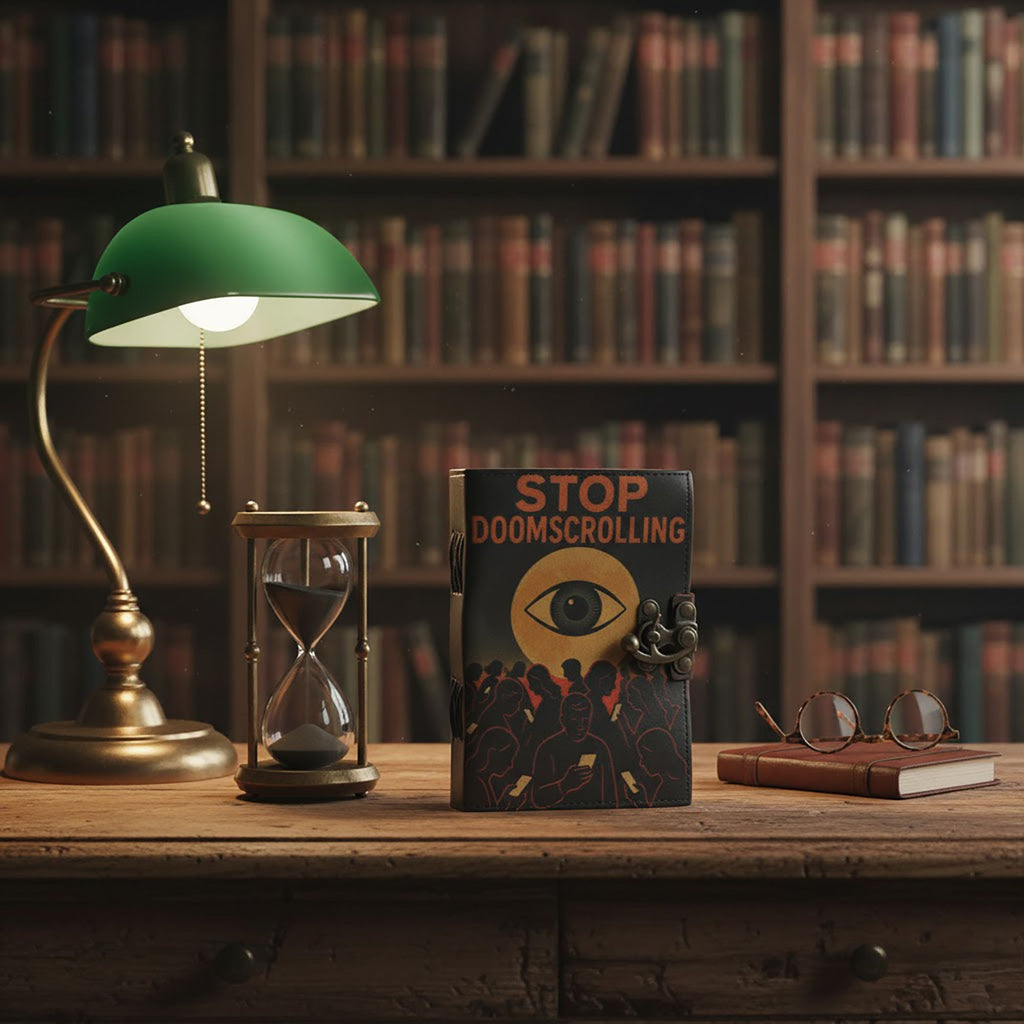 Leather Printed Journal – Stop Doom Scrolling